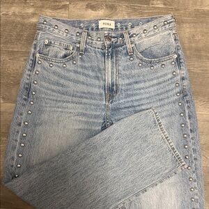 Pistola Light Blue Studded Straight Leg Jeans